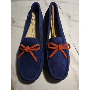 Leather‎ Upper Balance Man Made Isaac Mizrahi Live! blue moccasin slippers 8M